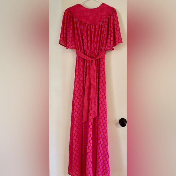 ASOS Twisted Wunder Under Ruched Waist Maxi Dress Pink Red Valentine US 2 NWOT - Picture 4 of 5